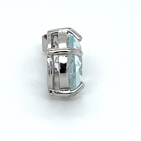 Aquamarine 1.40ct White Gold Finish Silver Pendant - Picture 4 of 7